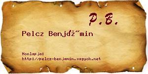 Pelcz Benjámin névjegykártya